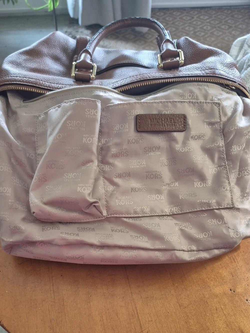 Michael Kors Bedford Legacy Camel Brown Pebbled Leather Shoulder Bag